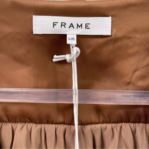 FRAME Crossover Top Blouse Bronze Size Large - Picture 5 of 7